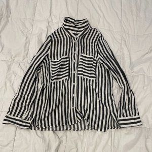Zara Basic stripped button down shirt, size S